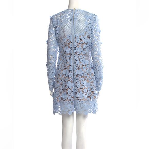 Self-Portrait Lace Pattern Mini Dress Floral Blue Size 6 US 10 UK NWOT - Picture 12 of 12